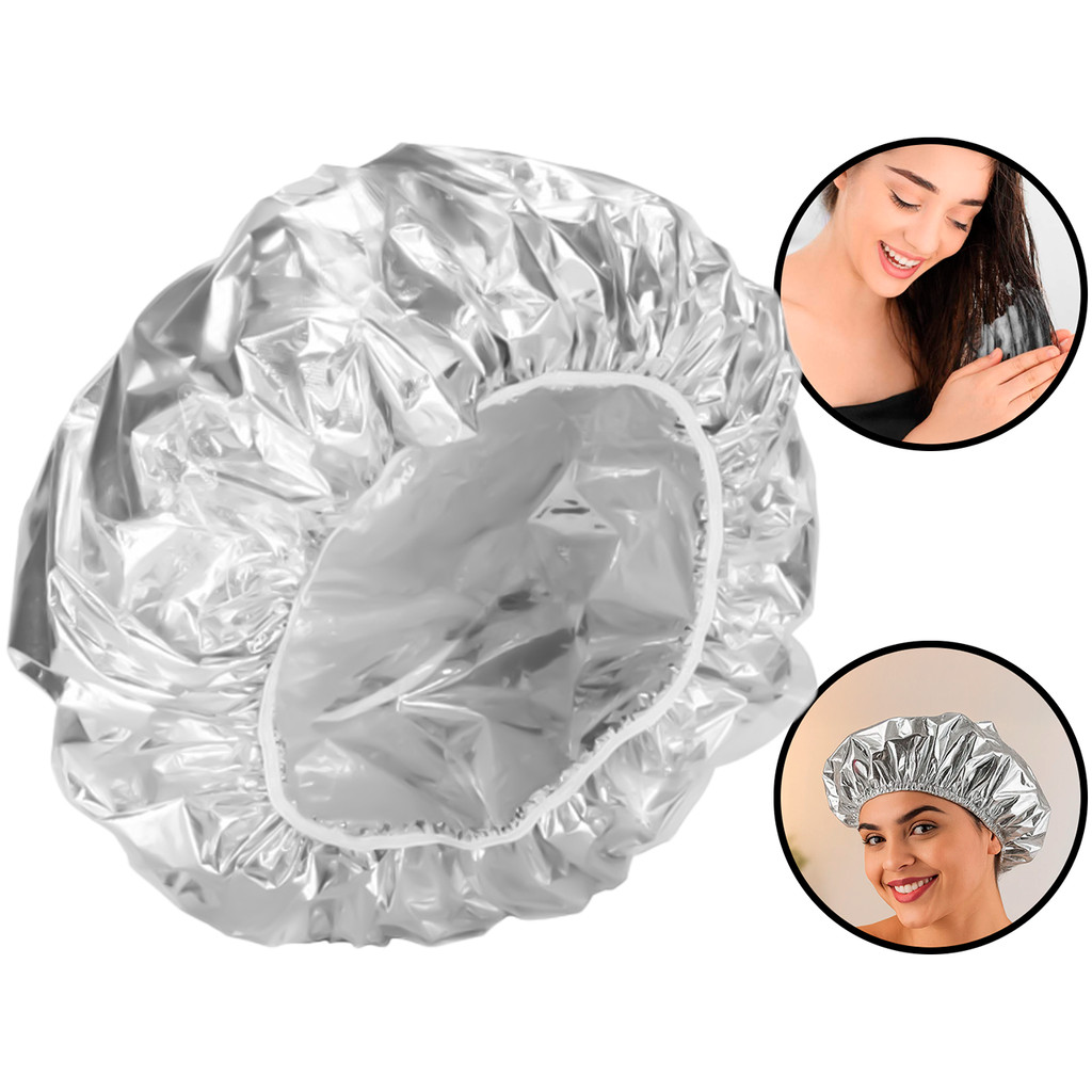 Touca Térmica Metalizada Para Hidratação Nutrição Tratamento Capilar Banho Salão Profissional em Oferta na Shopee