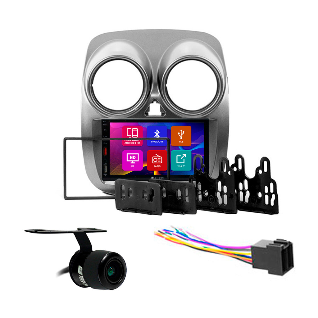 Kit Multimidia 7 Pol Palio Sporting Attractive 12 Em Diante Gran Siena 21 Em Diante Android Auto Carplay Qa+ 2 Din Cinza em Oferta na Shopee