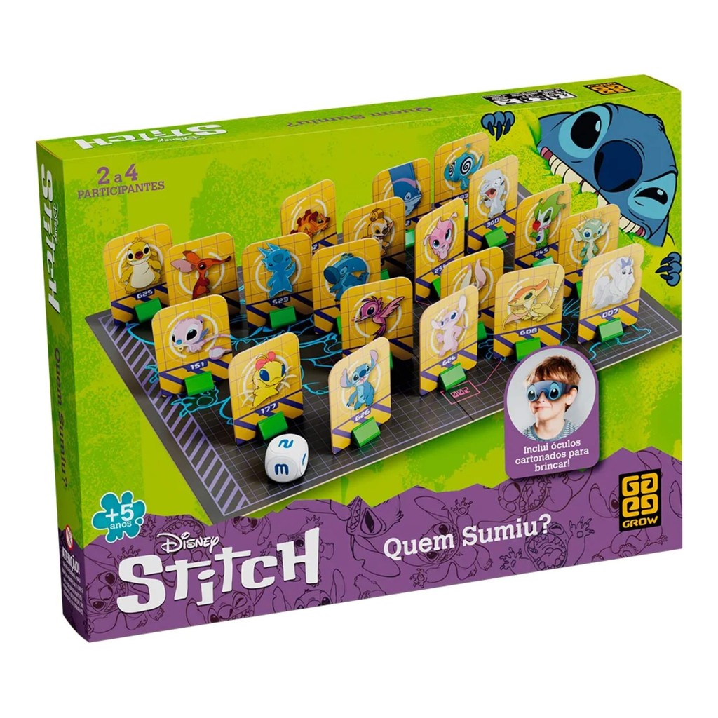 Jogo de Tabuleiro Quem Sumiu? Stitch Grow - 04615 em Oferta na Shopee