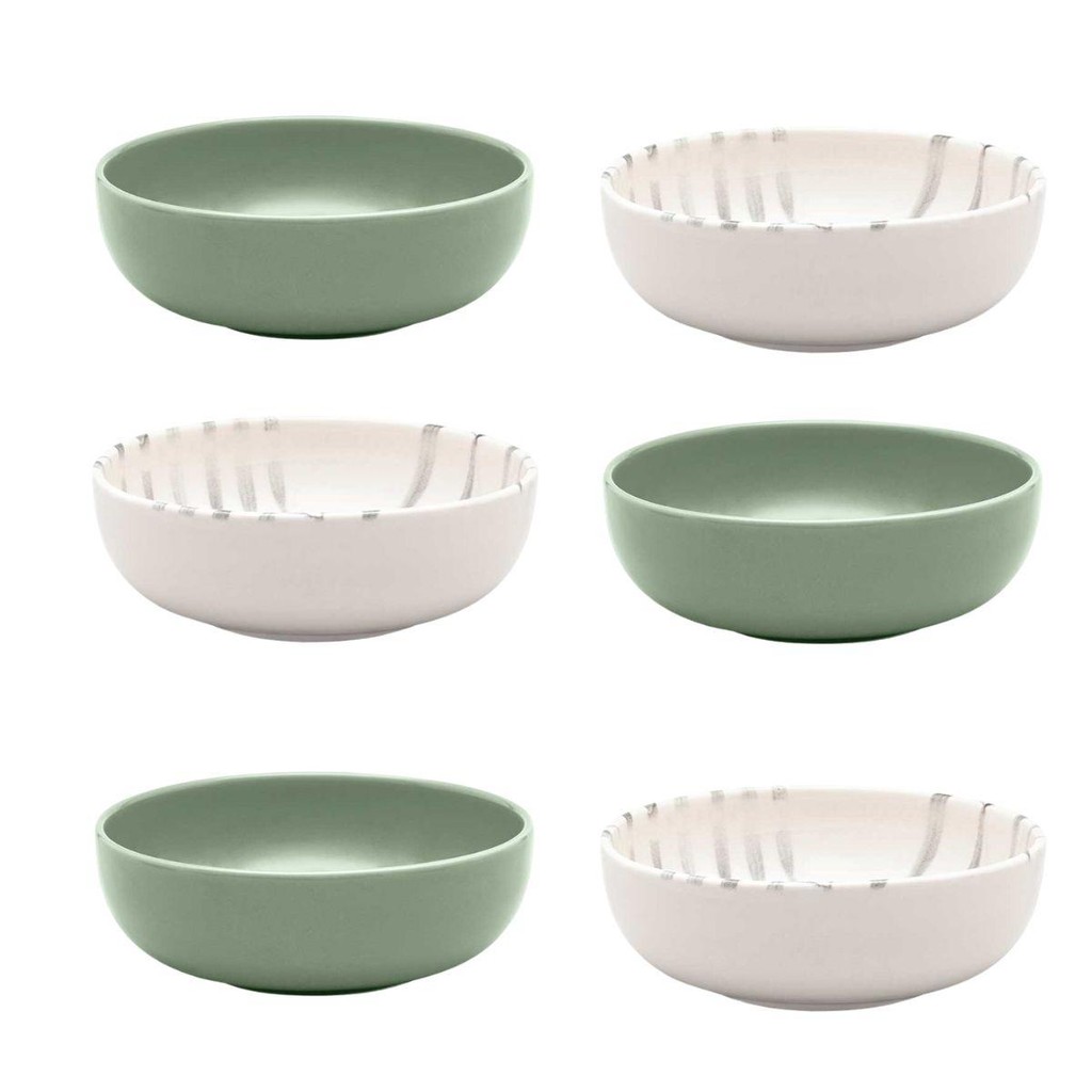 Jogo De 6 Tigelas Oxford Flat Samambaia/Matcha