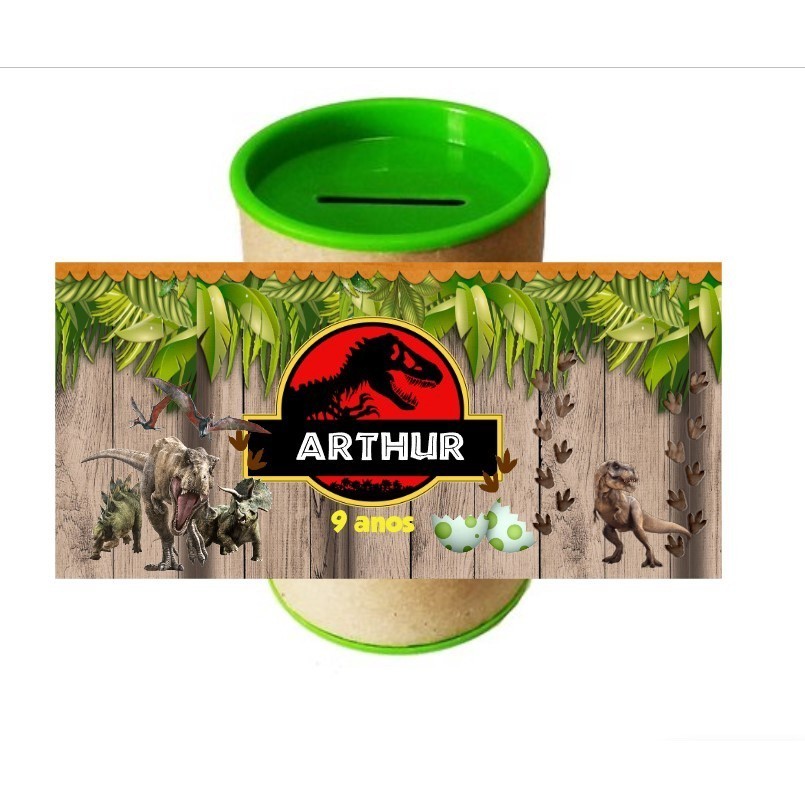 10 Cofrinhos Personalizados Festa Jurassic