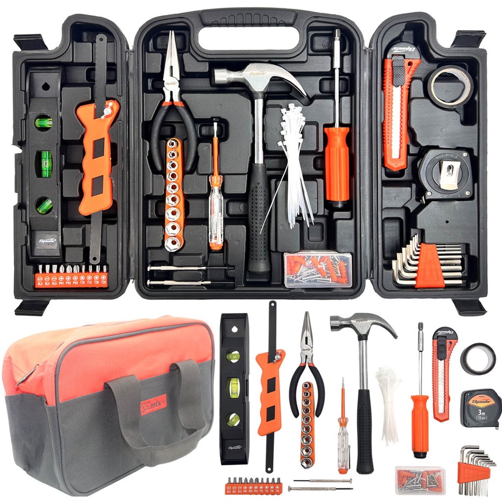 Kit Jogo de Ferramentas 165 Peças Oficina Completa Maleta + Bolsa 35x12x18cm em Oferta na Shopee