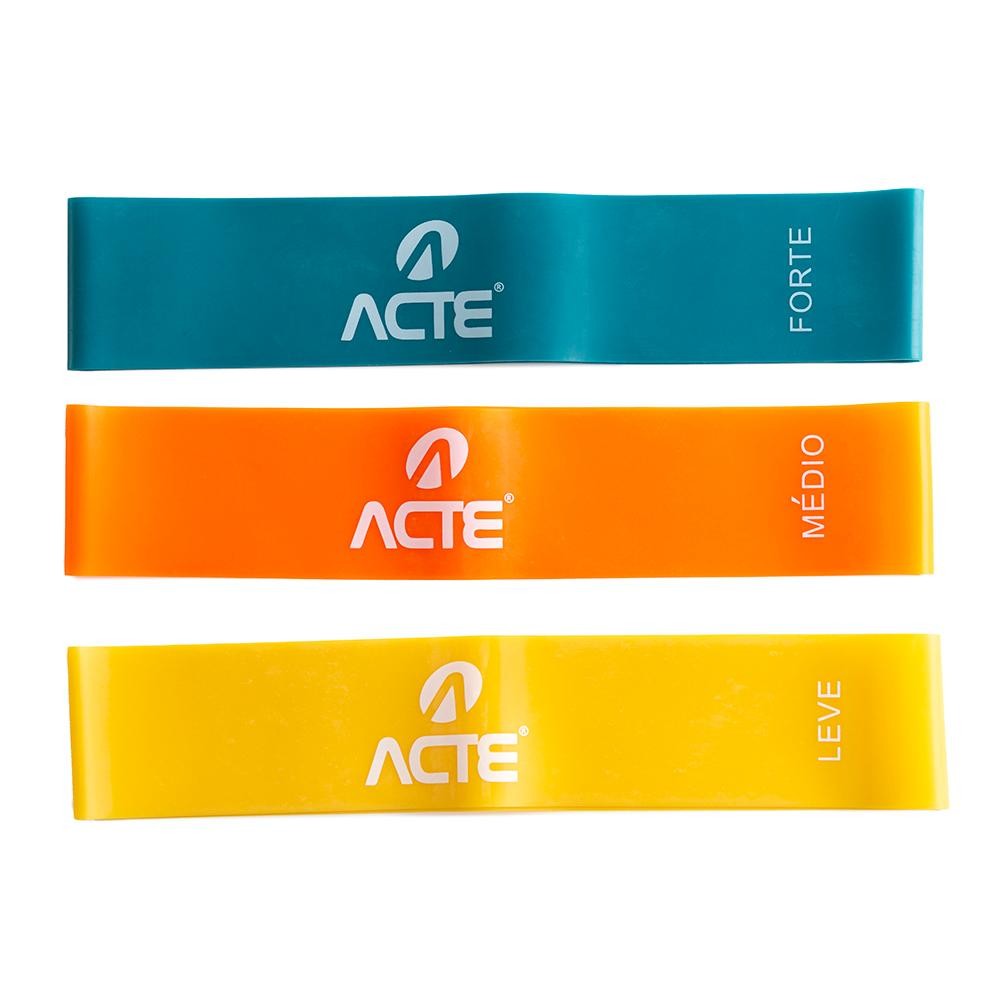 Kit Mini Band Leve Médio Forte Látex T71 Acte em Oferta na Shopee