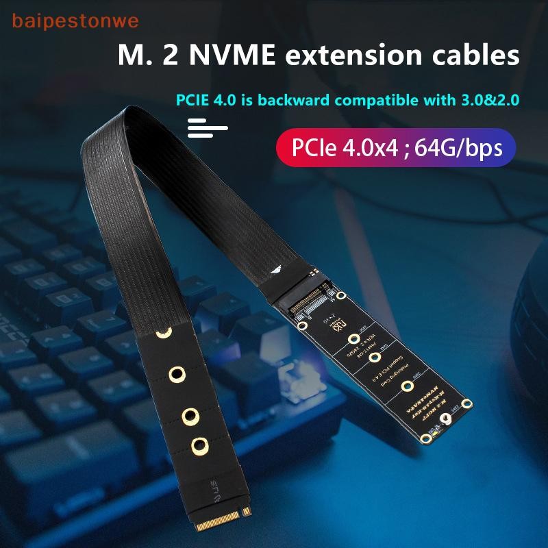 [baipestonwe] Protocolo Duplo PCIE4.0 M . 2 Chave NVME Cabo De Extensão Riser Card Adaptador SSD Para 2230 2242 2260 228