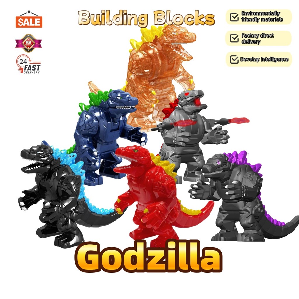 Novo Godzilla GXL047/GXL0478/GXL049 série bloco de construção montado modelo infantil brinquedos educativos presente de em Oferta na Shopee