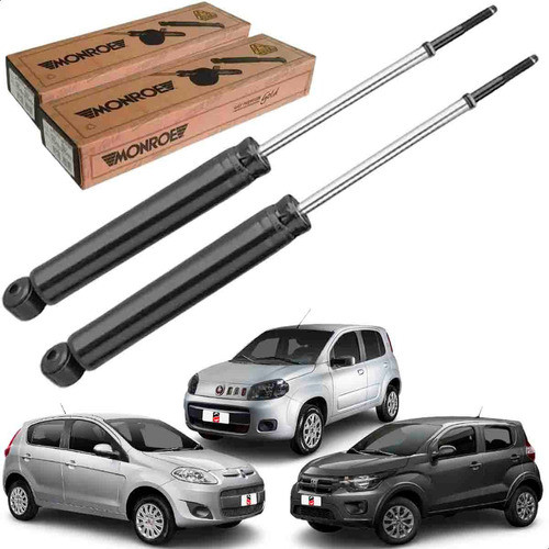 Par Amortecedor Traseiro Dir/Esq - Fiat Novo Palio / Novo Uno / Uno Way / Uno Vivace - Monroe Axios em Oferta na Shopee