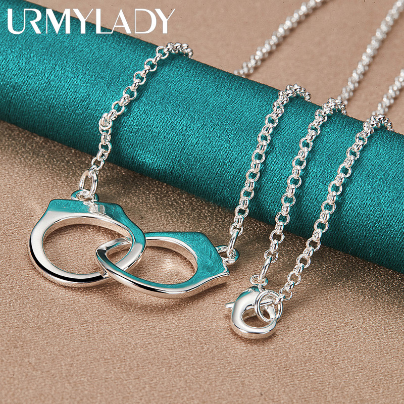 URMYLADY 925 Algemas De Prata Esterlina 18 Polegada Pingente Colar Para Mulheres Casamento Moda Jóias em Oferta na Shopee
