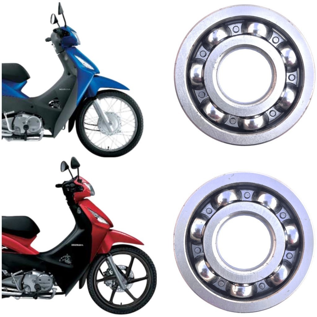 PAR DE ROLAMENTOS DO VIRABREQUIM HONDA BIZ 125 KS / ES / EX 2011 A 2025