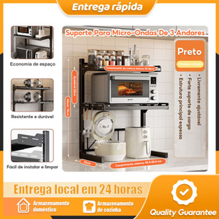 Rack Suporte Para Microondas Ajustável Prateleira Organizador de Cozinha organizadores de prateleira em Oferta na Shopee