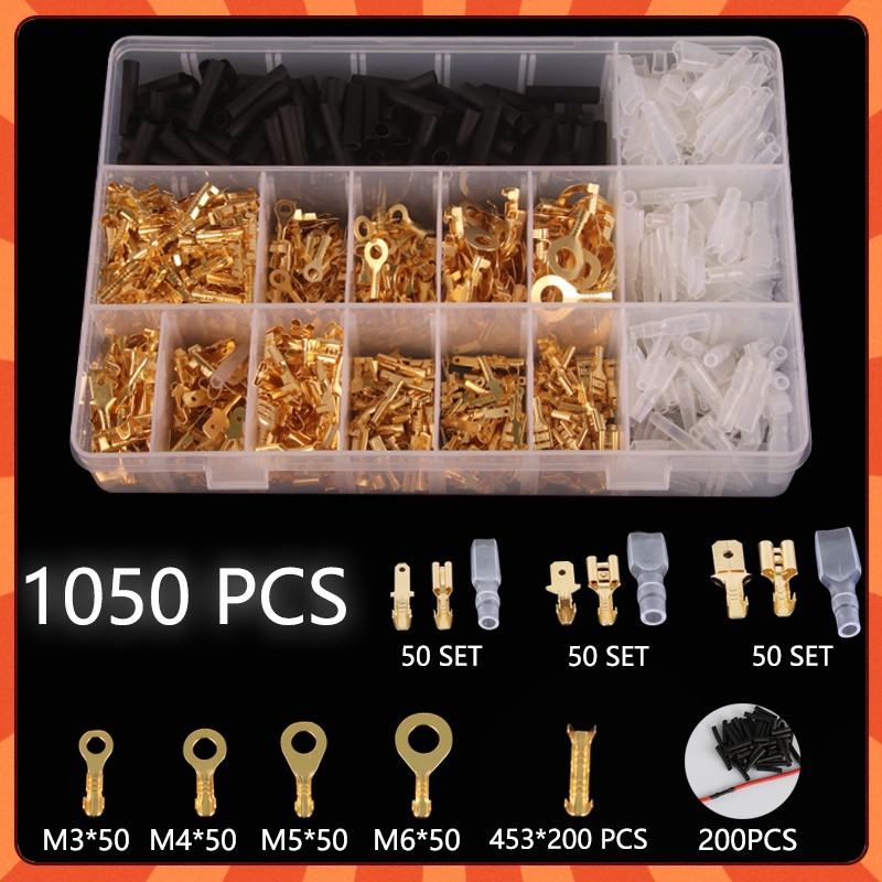 KIT 1050pçs 2,8/4,8/6,3mm Macho Isolado Fêmea De Fio Terminais