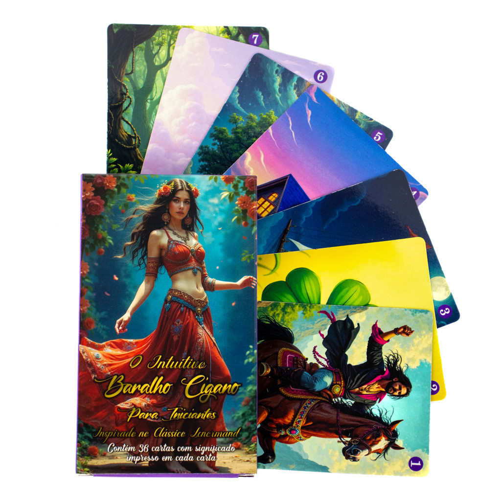 O Intuitivo Baralho Tarot Cigano Para Iniciantes 36 Cartas Manual e Cartas Plastificadas em Oferta na Shopee