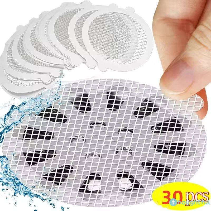 Adesivos Descartáveis De Malha Para Ralo De Piso, 10/30 Peças, Protetor De Ralo De Chuveiro E Banheiro, Filtro