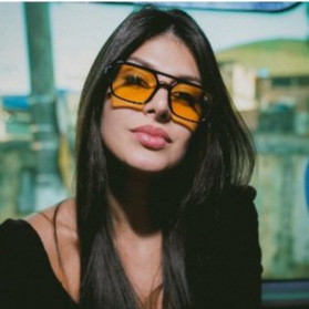 Óculos de Sol Feminino Lentes Coloridas oculos lente amarelo óculos Estilo BLOGUEIRA aviador acetato piloto