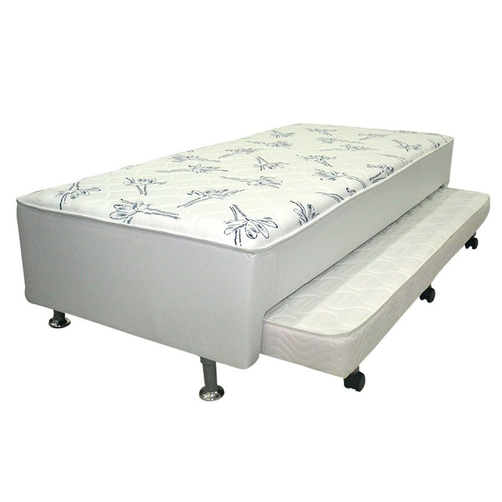 Cama Box c/ Auxiliar Conjugado Solteiro: Colchão Ortopédico Courano Bianco (88x188) - Ortobom