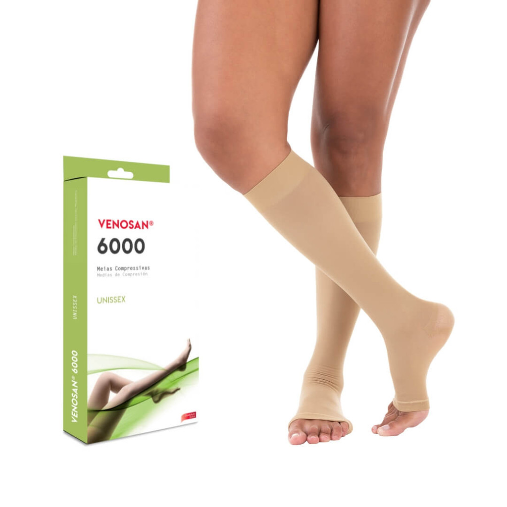 Meia Venosan 6000 30-40 mmHg 3/4 Panturrilha Cor Bege