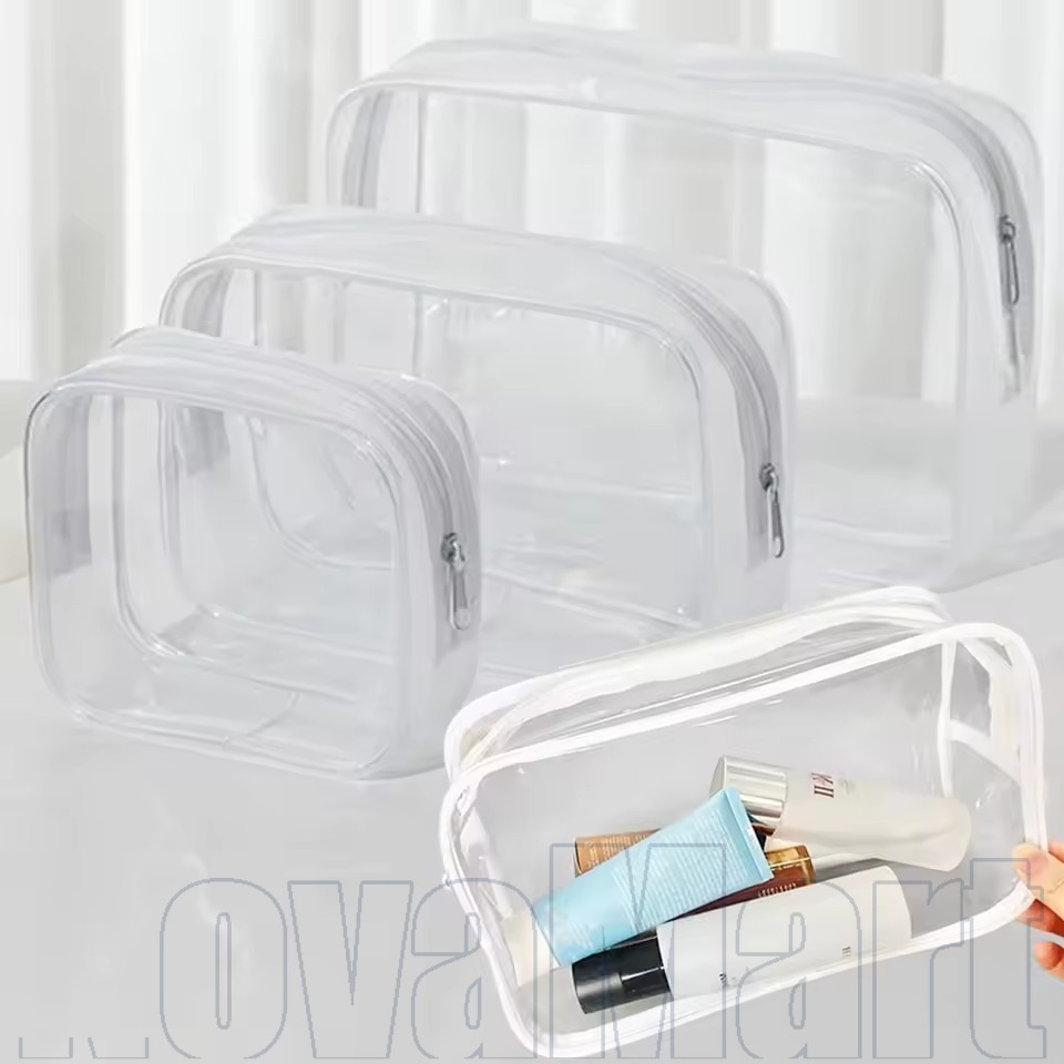 Bolsa De Armazenamento Para Estojo De Lavagem-Maquiagem Transparente À Prova D'água Em PVC , Bolsas Cosméticas Transpare