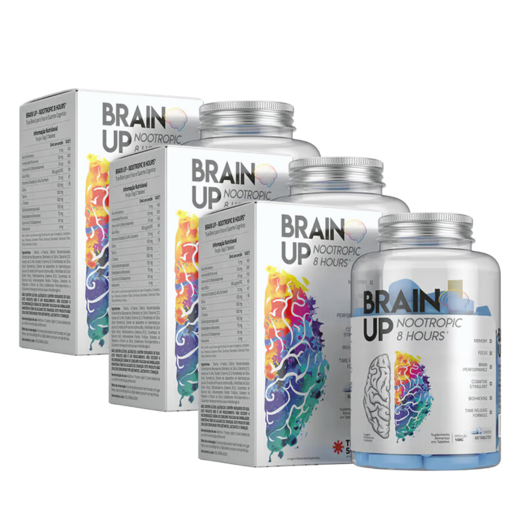 3x Nootrópico Brain Up True Source 60 Tabletes