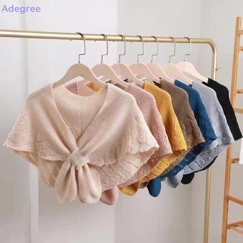 Adegree Coleiras Falsas Xale Feminino Blusa Ombros Gola Falsa Capa Atada Cachecol De Malha Cor Sólida Pescoço Guarda Nov