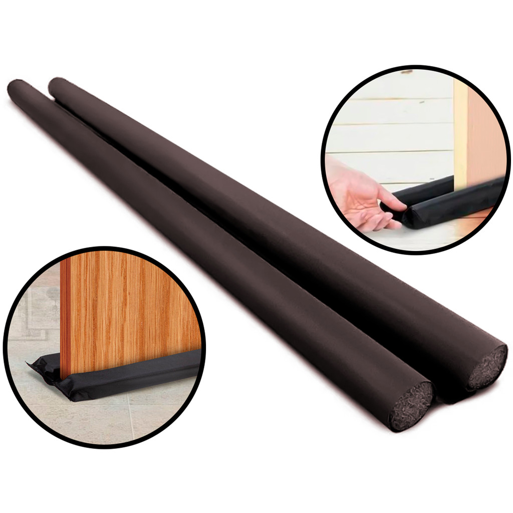 Protetor De Porta Rolinho Vedação Dupla Contra Poeira Insetos Anti Ruído Impermeável 90cm Maxximo	 em Oferta na Shopee