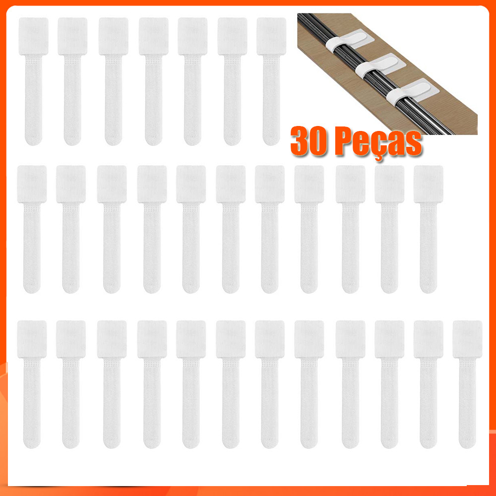 30Pcs branco Abraçadeiras De Cabo Soltáveis Reutilizáveis Nylon