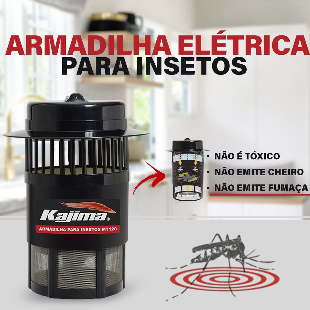 Armadilha Insetos Mosquitos Pernilongos Até 120m² MT120 Kajima 110v