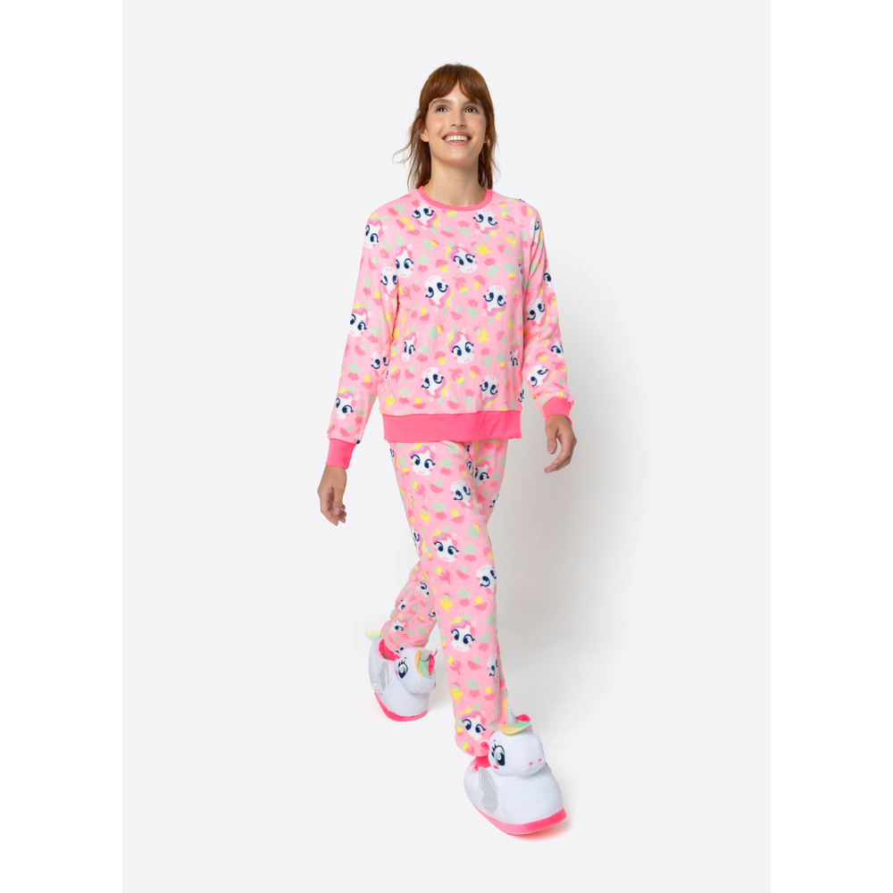 Pijama Manga Longa Soft Feminino Unicórnio Encantado - Puket em Oferta na Shopee