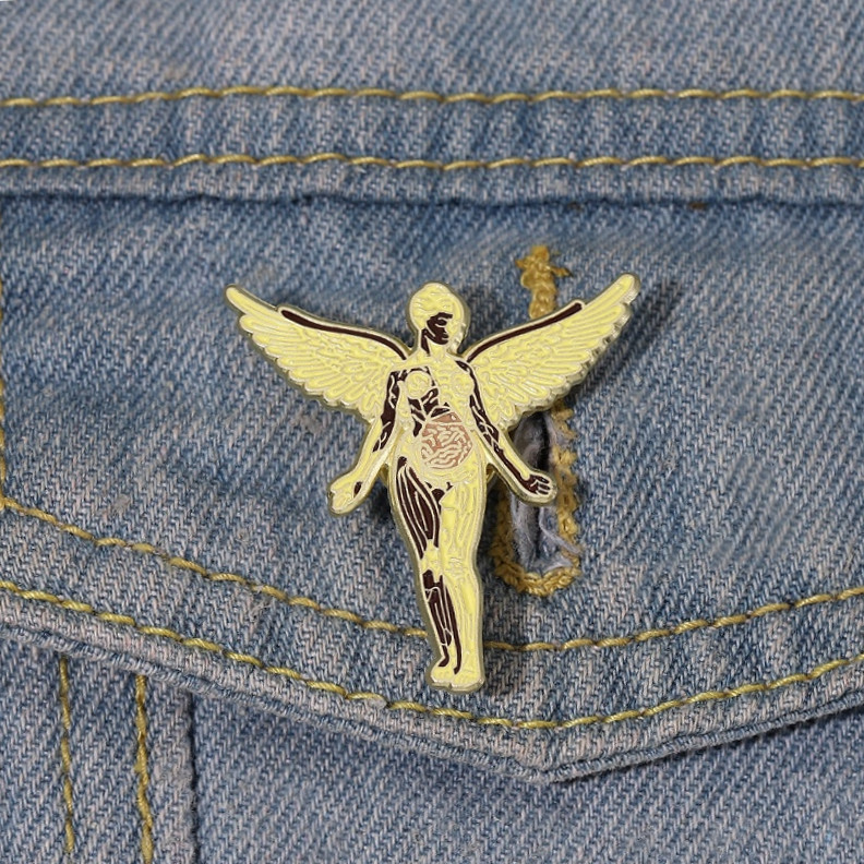 Nirvana Womb Music Lapela Broche Asas De Anjo Arte Esmalte Pin Design Senso Mochila Distintivo Acessórios Joias Coleção Presente Para Amigos em Oferta na Shopee