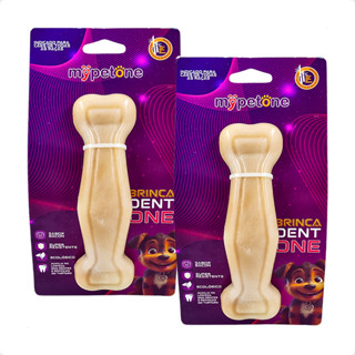 Kit 2 Brinquedo Osso Bamboo Brinca Dent One Sabor Bacon - I - Grande em Oferta na Shopee