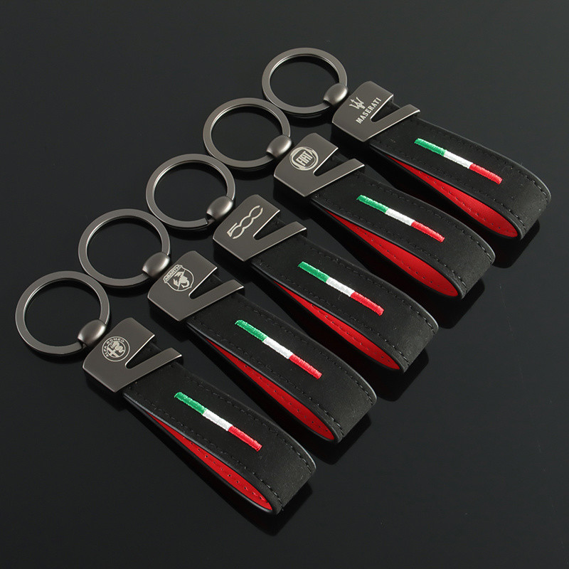 Alfa Romeo Fiat Abbas Maserati cambou bandeira do carro chaveiro do logotipo do carro pingente
