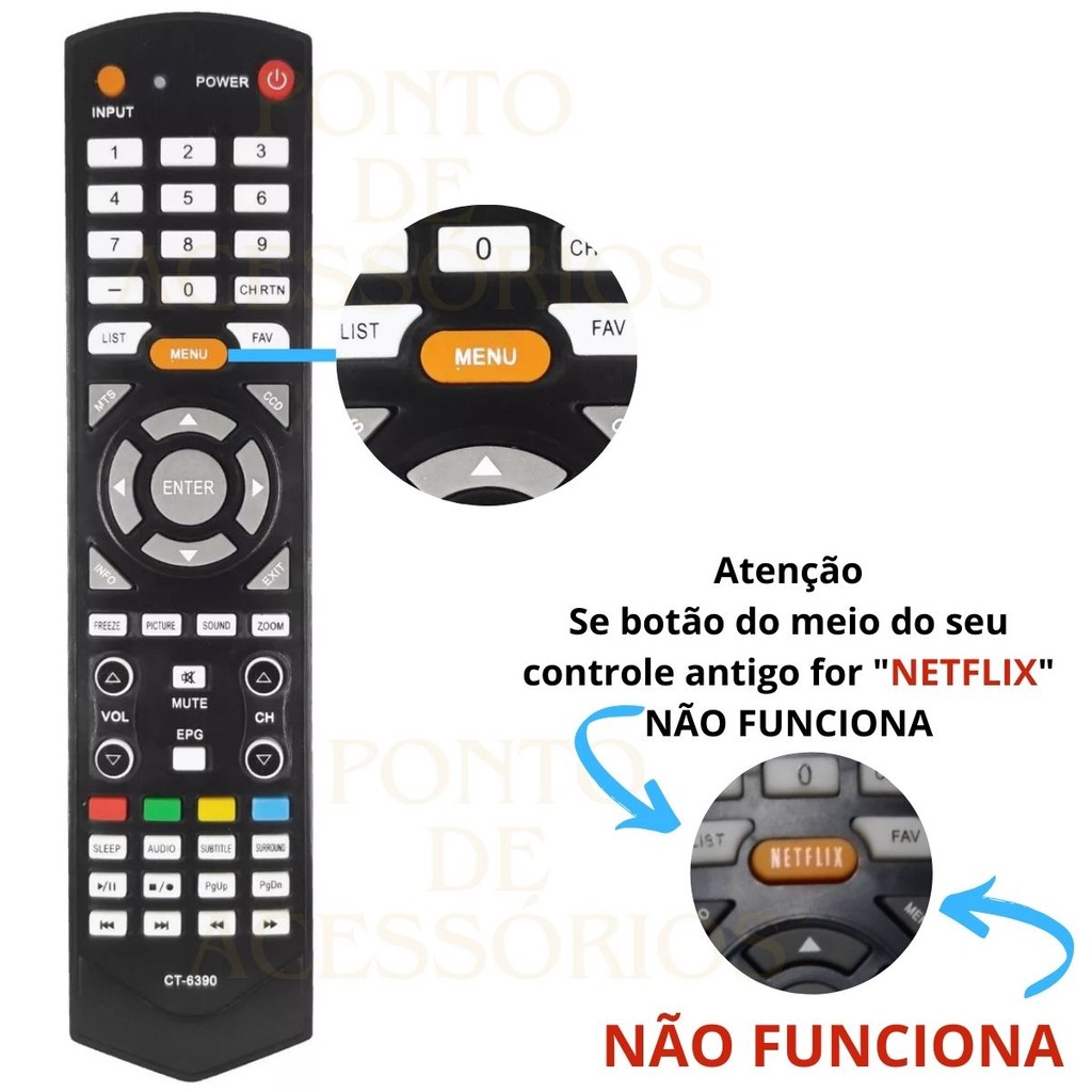 Controle Remoto Para TV Smatv SEMP TOSHIBA STI LED LCD