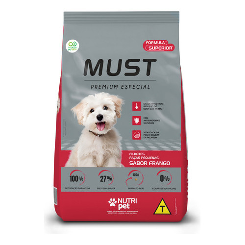 Ração Must Para Cães Filhotes Raças Pequenas Sabor Frango Premium Especial 10,1kg