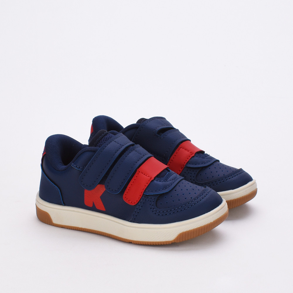 Detalhes do Sapatênis Infantil Menino Kidy Milão Casual Azul Vermelho
