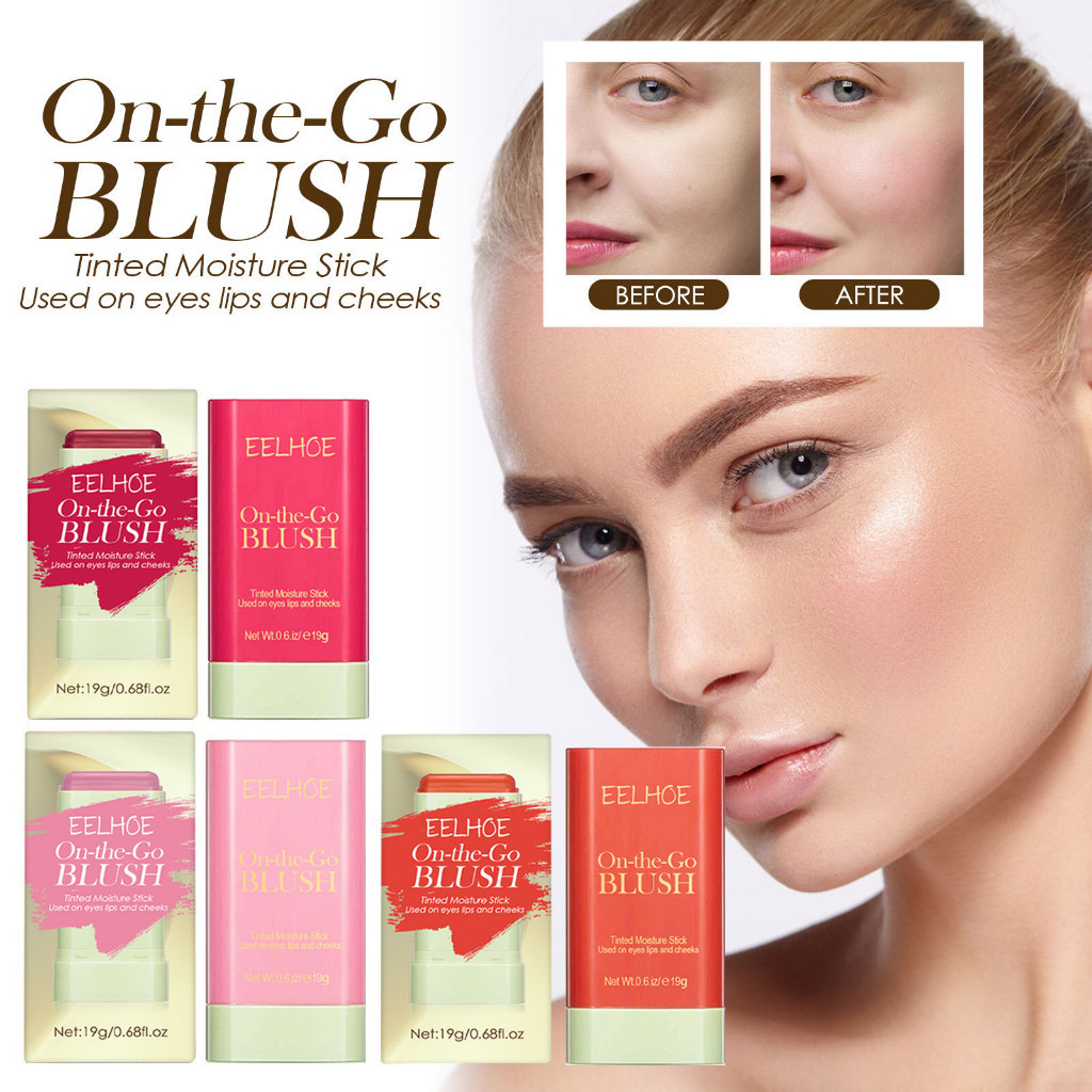 Batom Em Bastão Colorido Blush Stick 3-1 Bochecha E Lábio De Tonalidade Maquiagem Creme