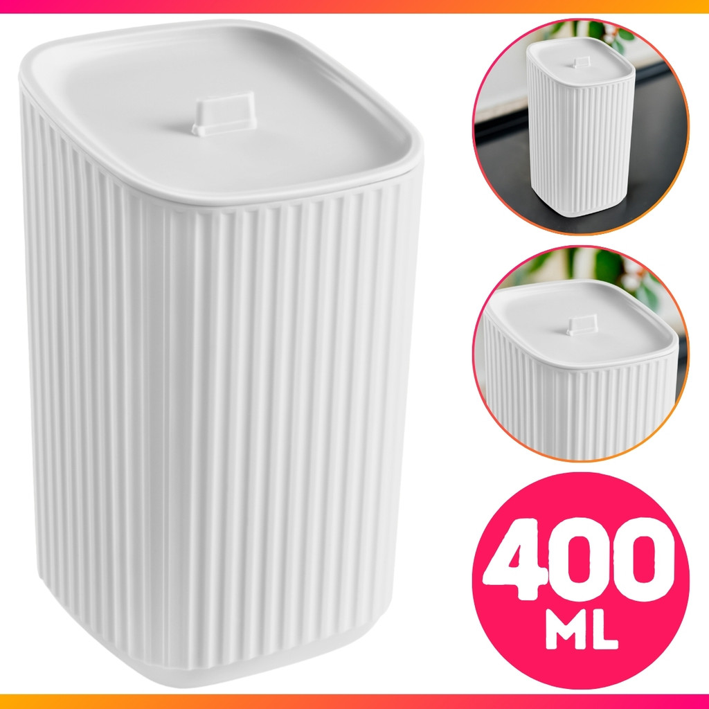 Porta Algodão E Cotonete Plástico Com Tampa Banheiro Lavabo Maquiagem