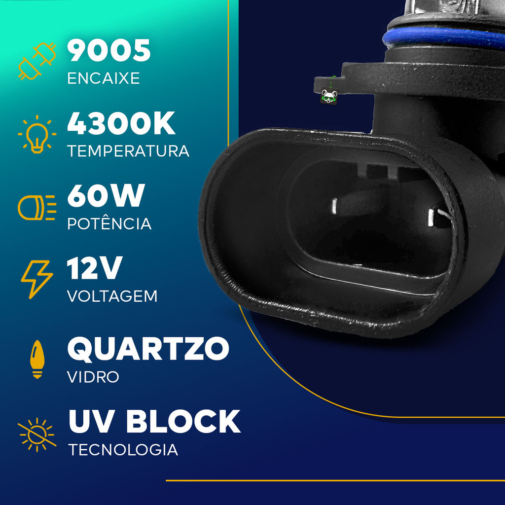 Par Lâmpada Halógena 9005 HB3 4300k 12v 60w Tech One — imagem 2 de 2