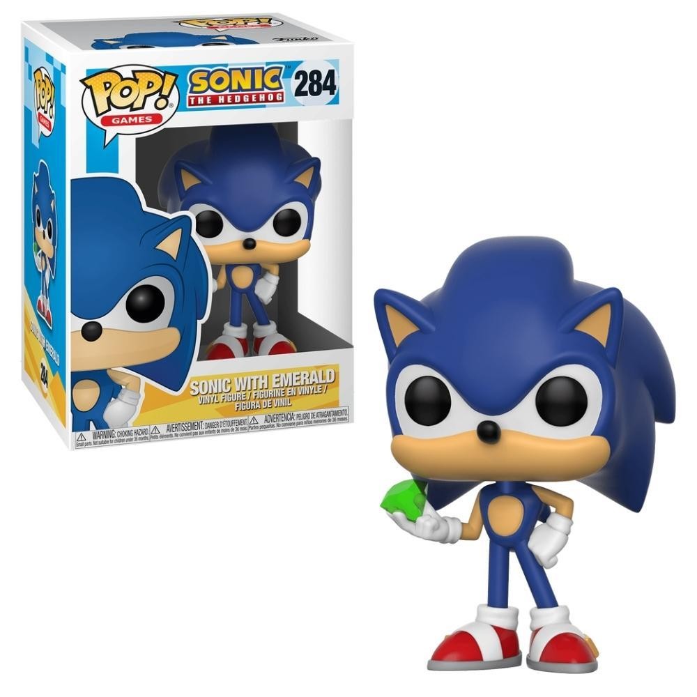 Boneco Funko Pop! Sonic The Hedgehog - Sonic With Emerald