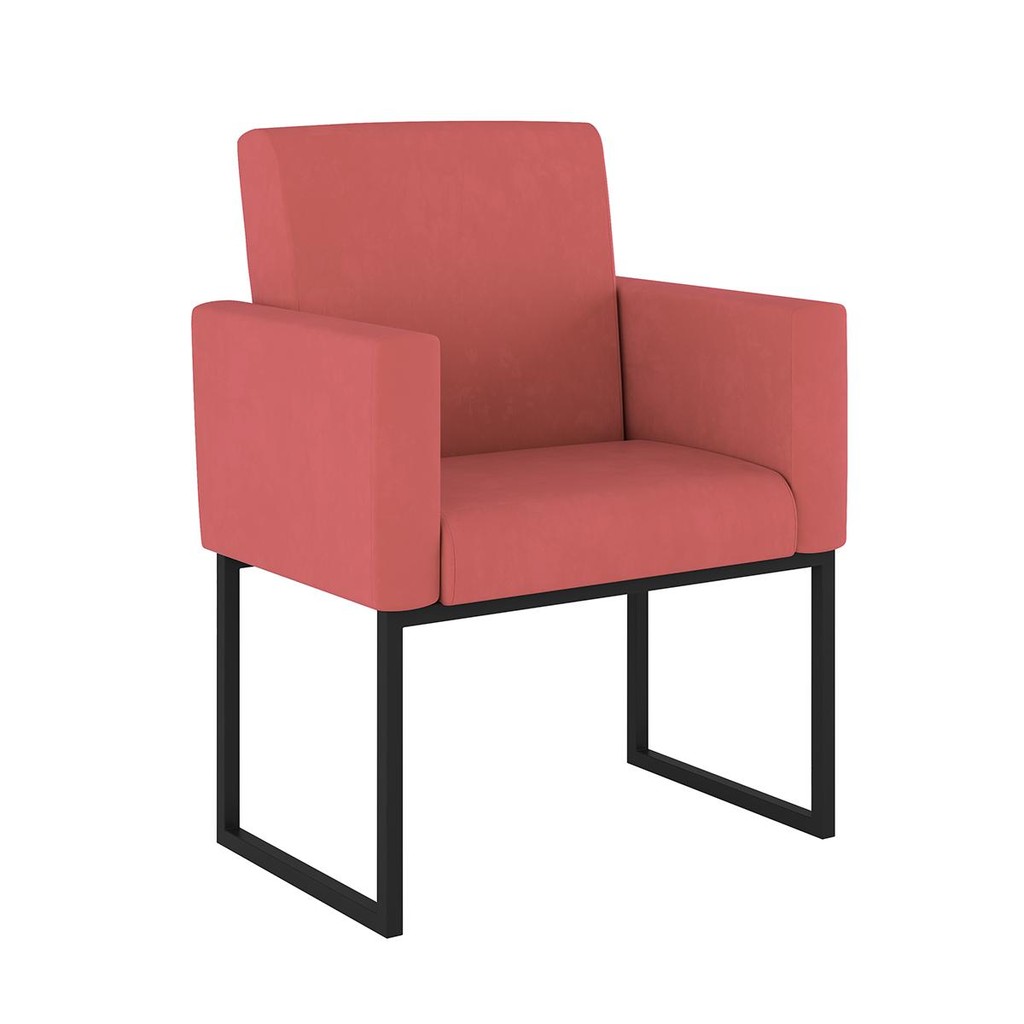 Poltrona Moderna Confortável com Base de Ferro Resistente - Home & Living