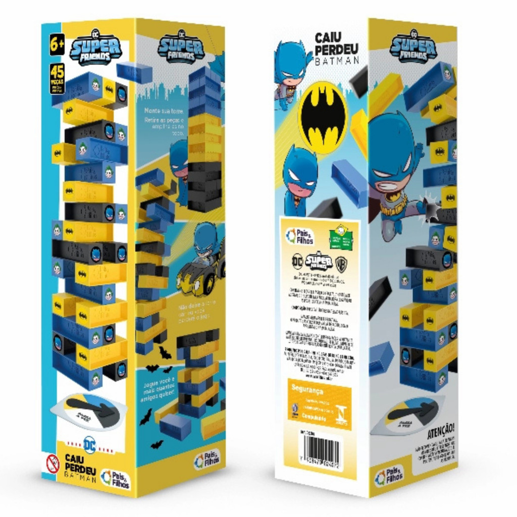 Caiu Perdeu Batman DC Jogo Torre Roleta Empilhar Brinquedo