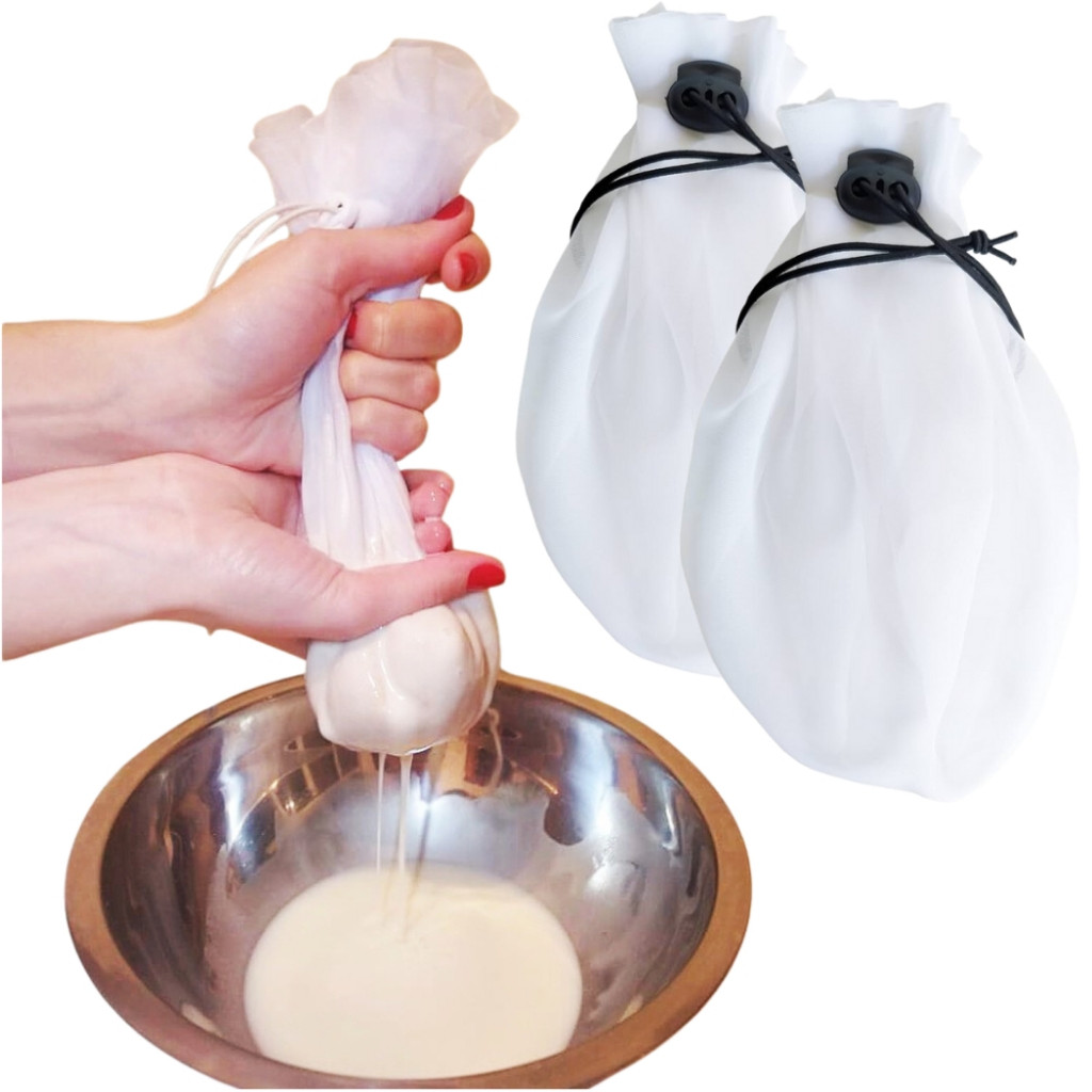 Kit 2 Coador Voal Voil Para Leite Queijo Vegetais Suco Kefir Promoção