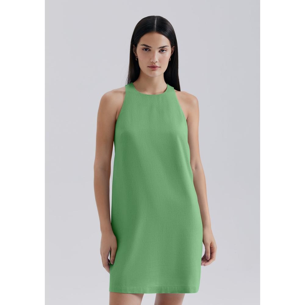 Vestido Curto Evasê Com Linho Hering