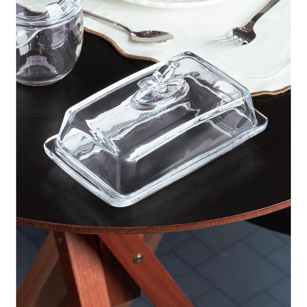 Manteigueira Retangular Wolff Bird de Cristal