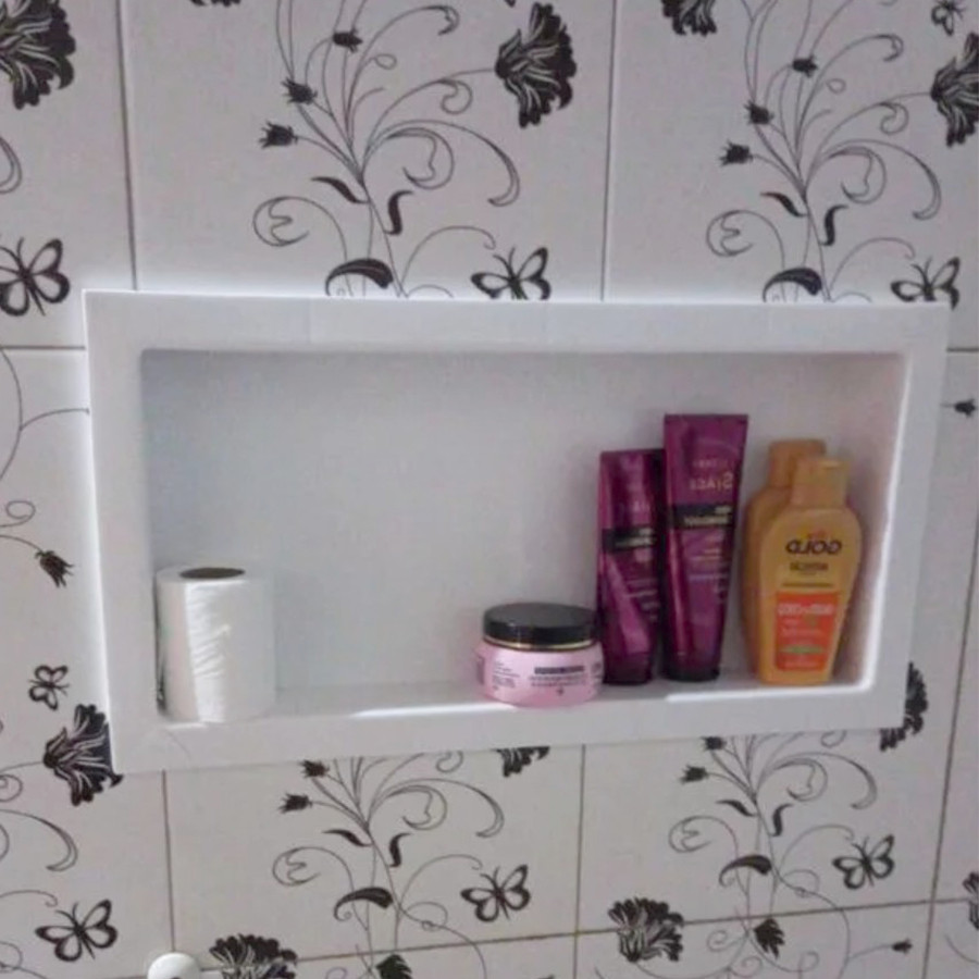 Nicho Para Banheiro E Cozinha Parede Shampoo 33x63cm em Oferta na Shopee