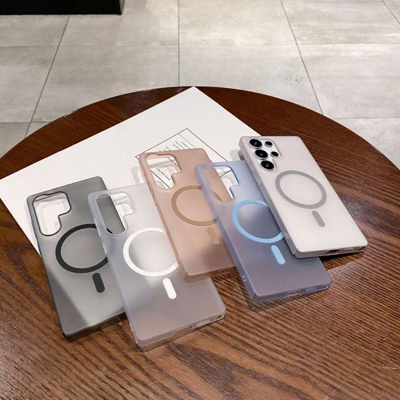 Capa De Telefone Magnética Transparente Ultrafina Fosca Para Samsung Galaxy S25FE S24FE S26 S22 S23 S24 S25 Plus Ultra I