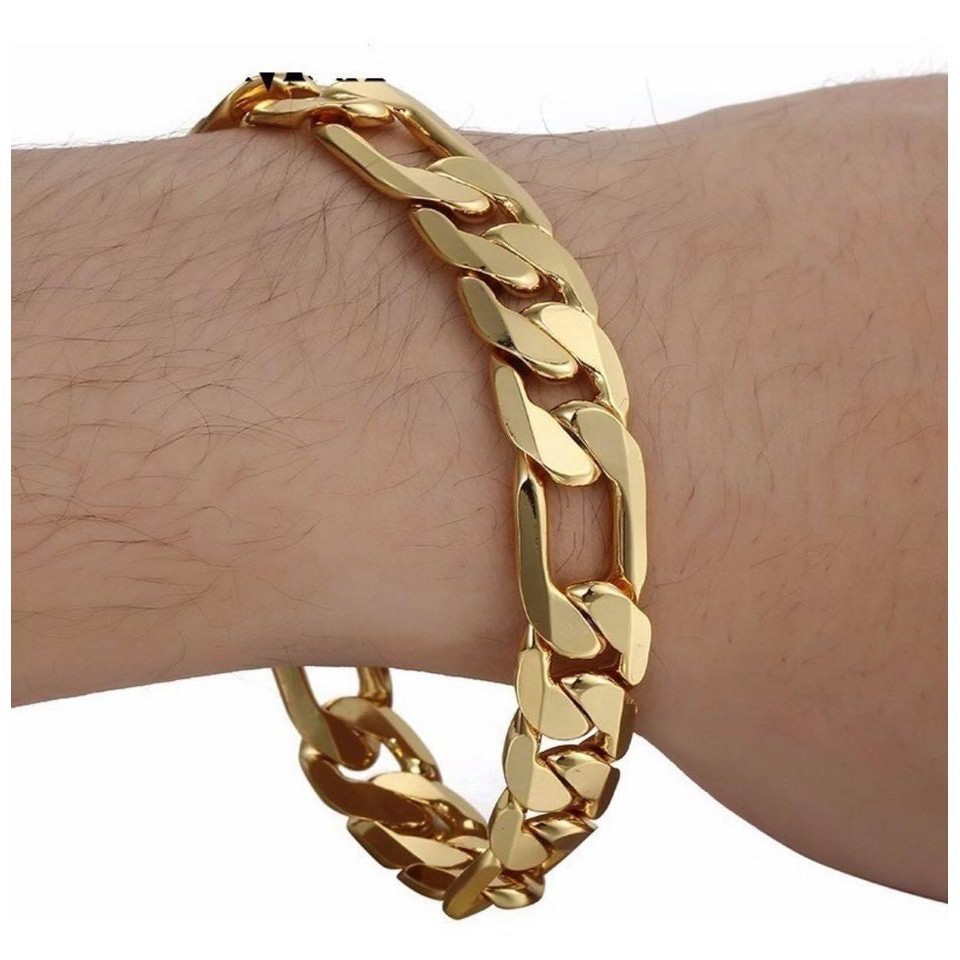 Pulseira Grossa Masculina 10mm Banhada Ouro 18k Promoção De Lançamento em Oferta na Shopee