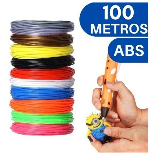 Refil Filamento Abs Kit 10 Cores 100 M Caneta 3d Impressora 110v/220v
