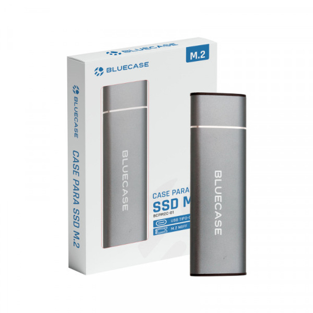 Case para SSD Bluecase M.2 NGFF Sata Cinza USB-C  5GB/S