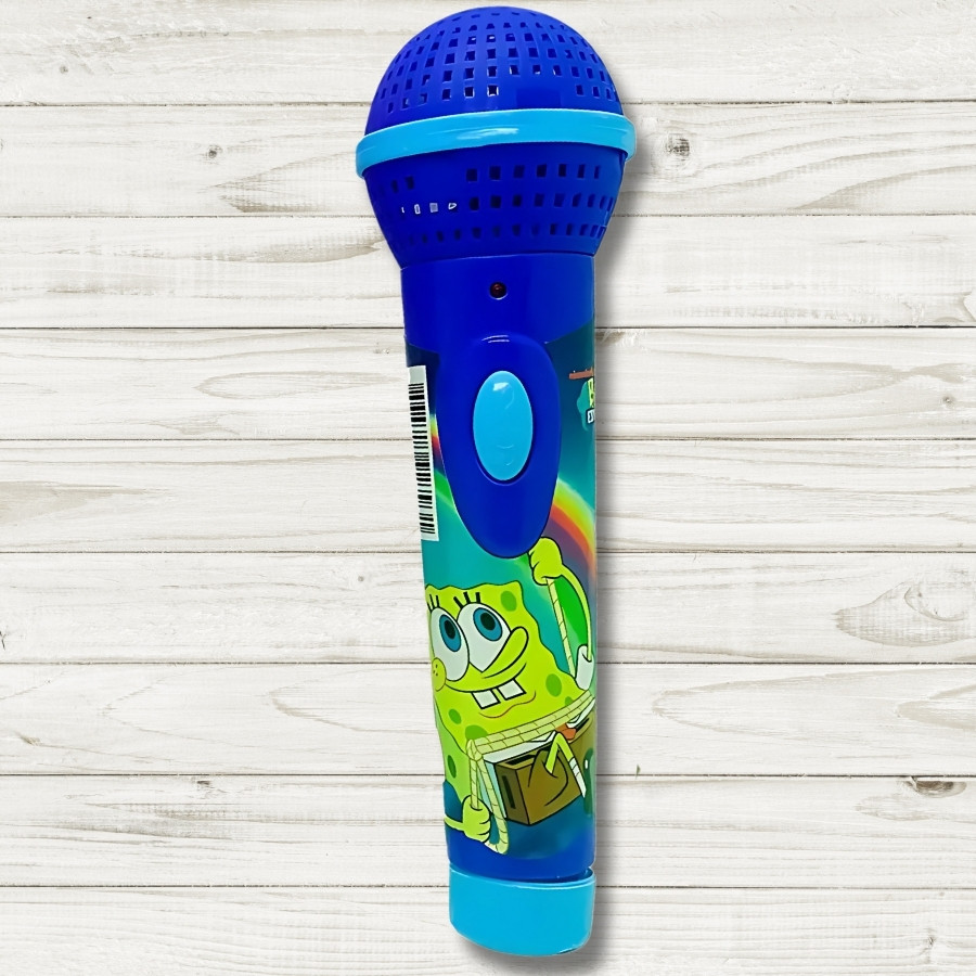 Brinquedo Microfone Bob Esponja – Azul Escuro - 17,5cm  - 1 unidade - Rizzo - Mom & Baby