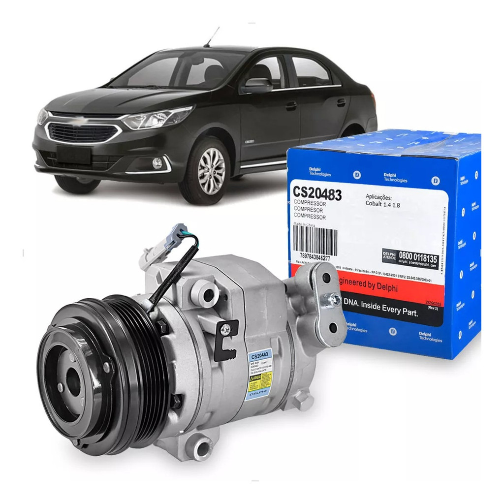 Compressor Ar Condicionado Cobalt 1.4 1.8 8v Original Delphi Novo Lacrado