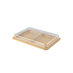 Porta frios duplo com tampa Linha Sense com base em bambu