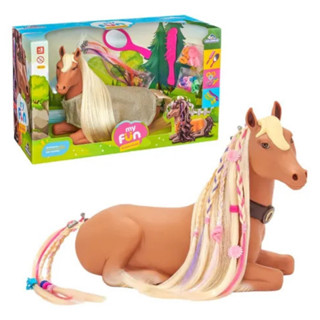 Boneco Cavalo 30cm Pentear Com Apliques Acessórios Brinquedo em Oferta na Shopee